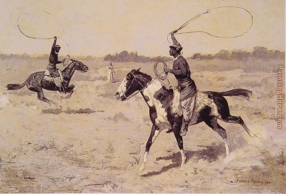 Frederic Remington It was to be a lasso duel to the death
